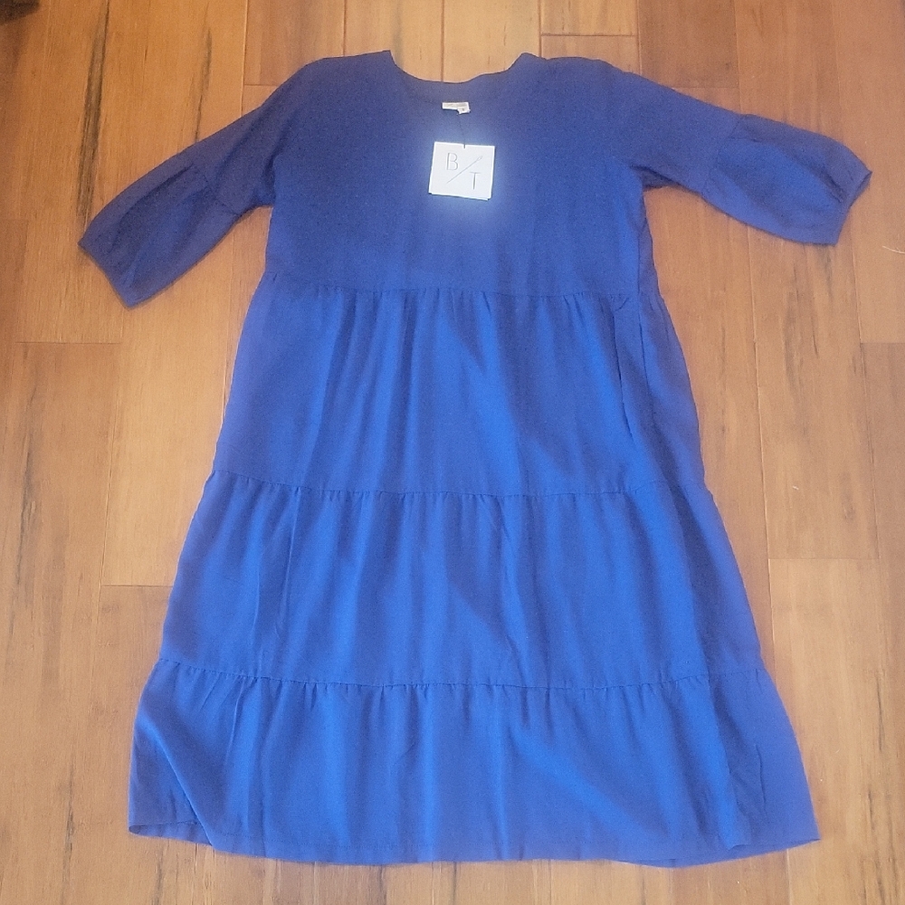 BYTAVI Women's Casual Blue Dress